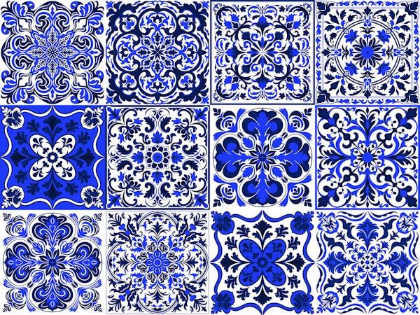 Mixed Ceramic Tiles 10 - Intense Blue