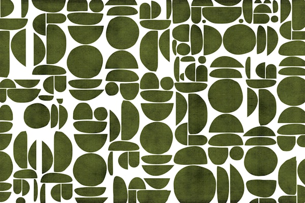 Rustic Green Canvas Texture Cutout Geo