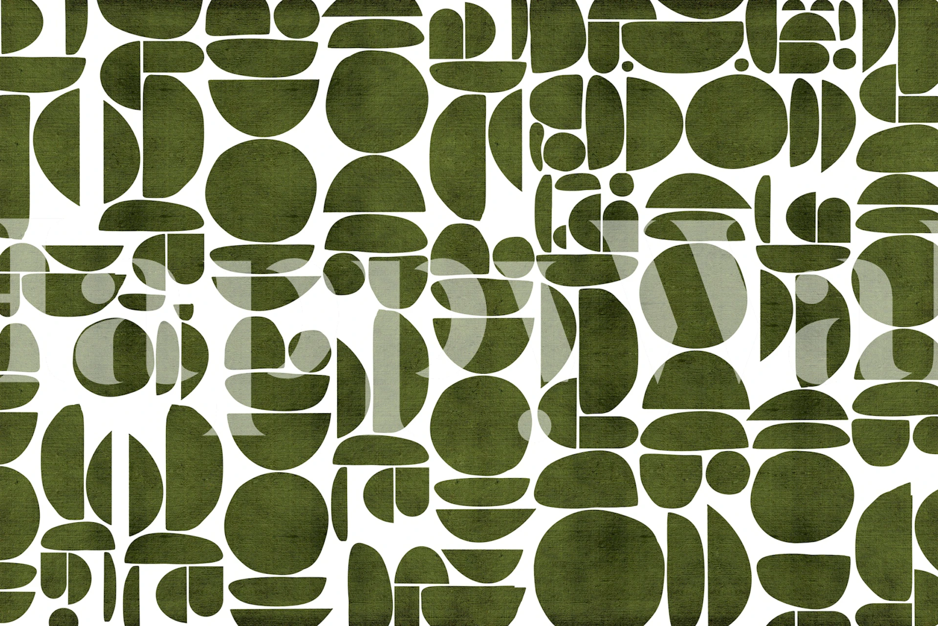 Green geometric shapes on white background wallpaper