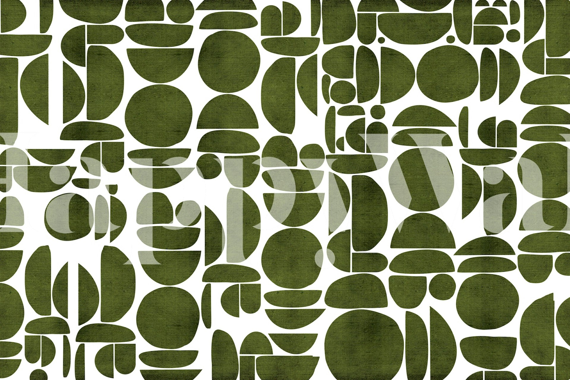 Green geometric shapes on white background wallpaper
