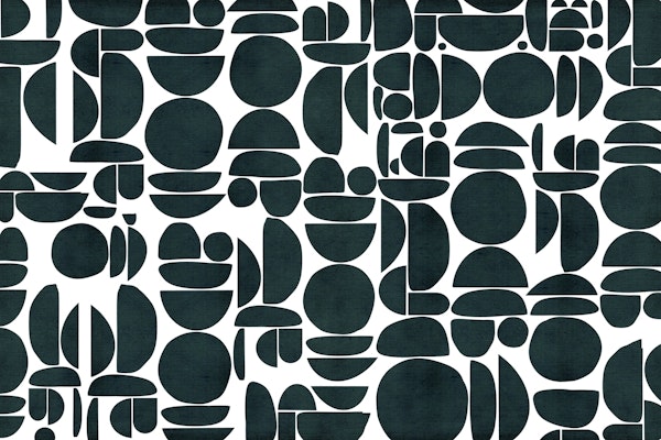 Bauhaus Teal Canvas Texture Cutout Geo