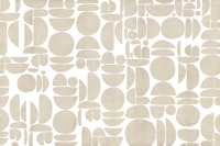 Bauhaus Beige Fabric Texture Cutout Geo wallpaper