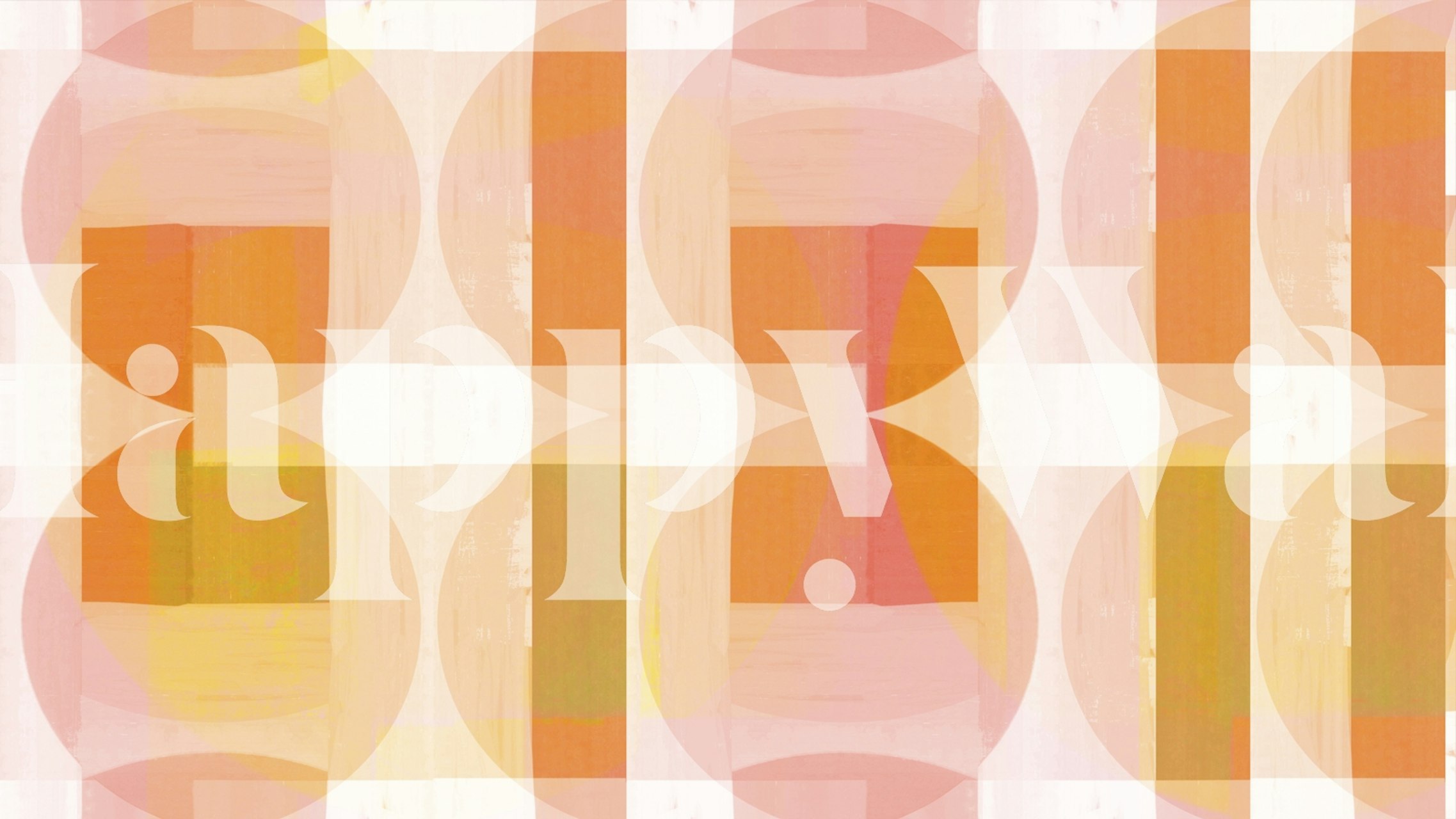 Colorful geometric mosaic pattern in peach and yellow wallpaper