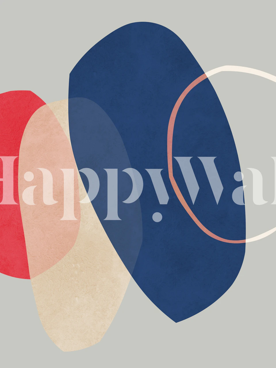 Expressive forms wallpaper displayed in a room