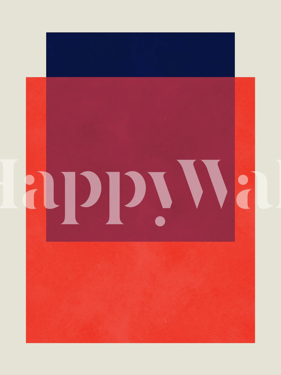 Bold geometric shapes in red, purple, and navy wallpaper