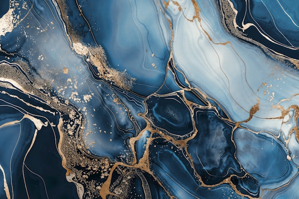 Magnific Marble Blue Gold Luxury