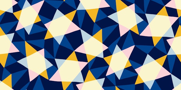 Colorful stars on blue