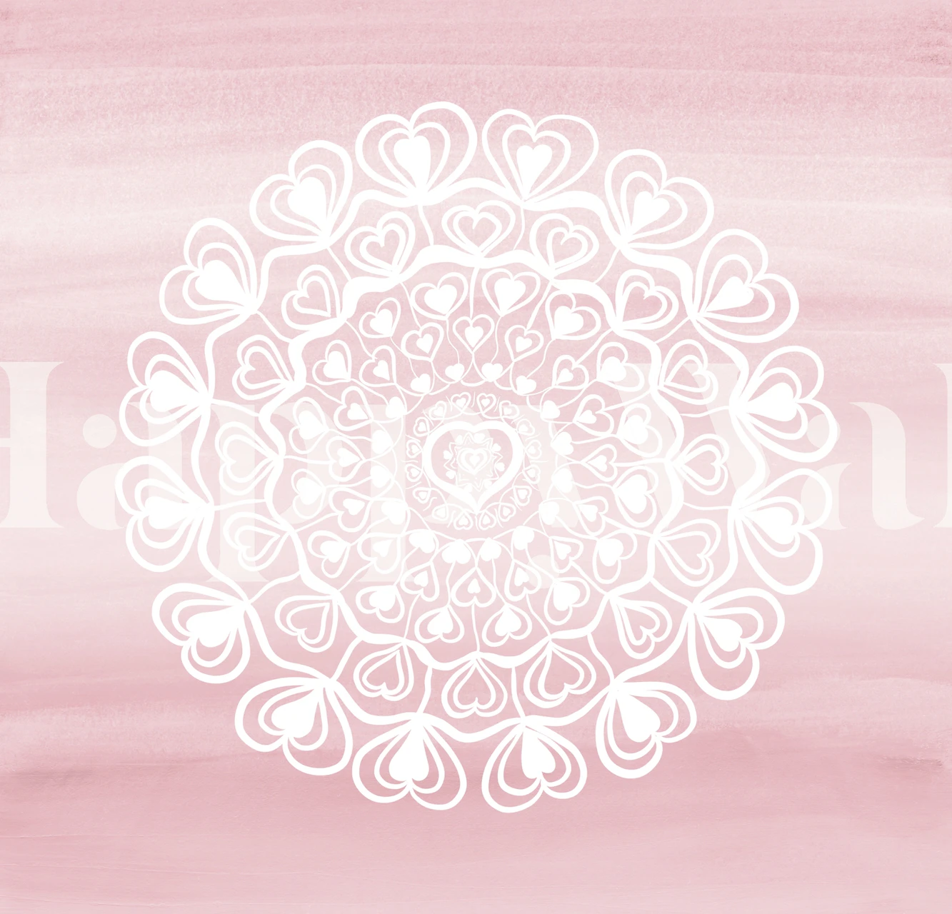 Heart Mandala Blush Pink wallpaper design