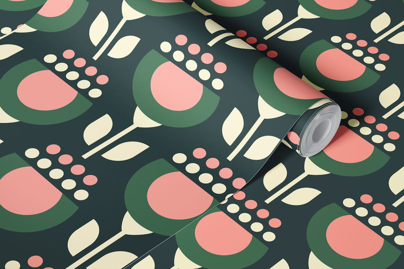 Scandinavian flowers pattern / 3076 D wallpaper roll