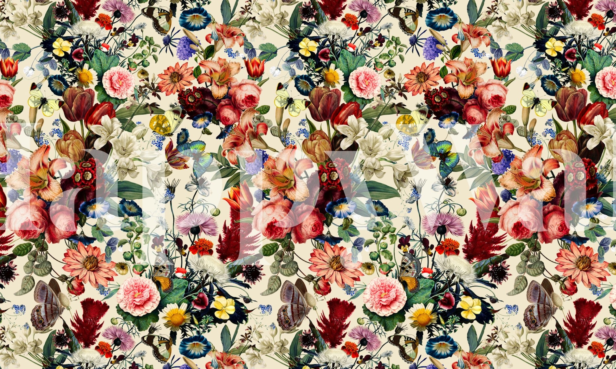 Carta da parati Flower Garden Serenade in una stanza