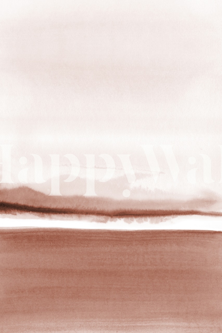 Ταπετσαρία Watercolor landscape brown σε ένα δωμάτιο