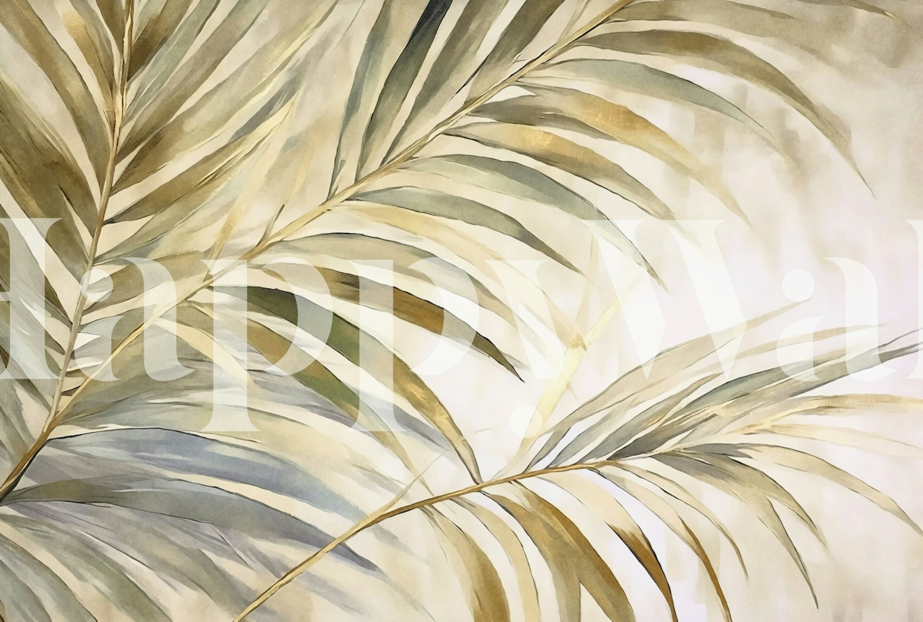 Tropical Palm Cove wallpaper in a room