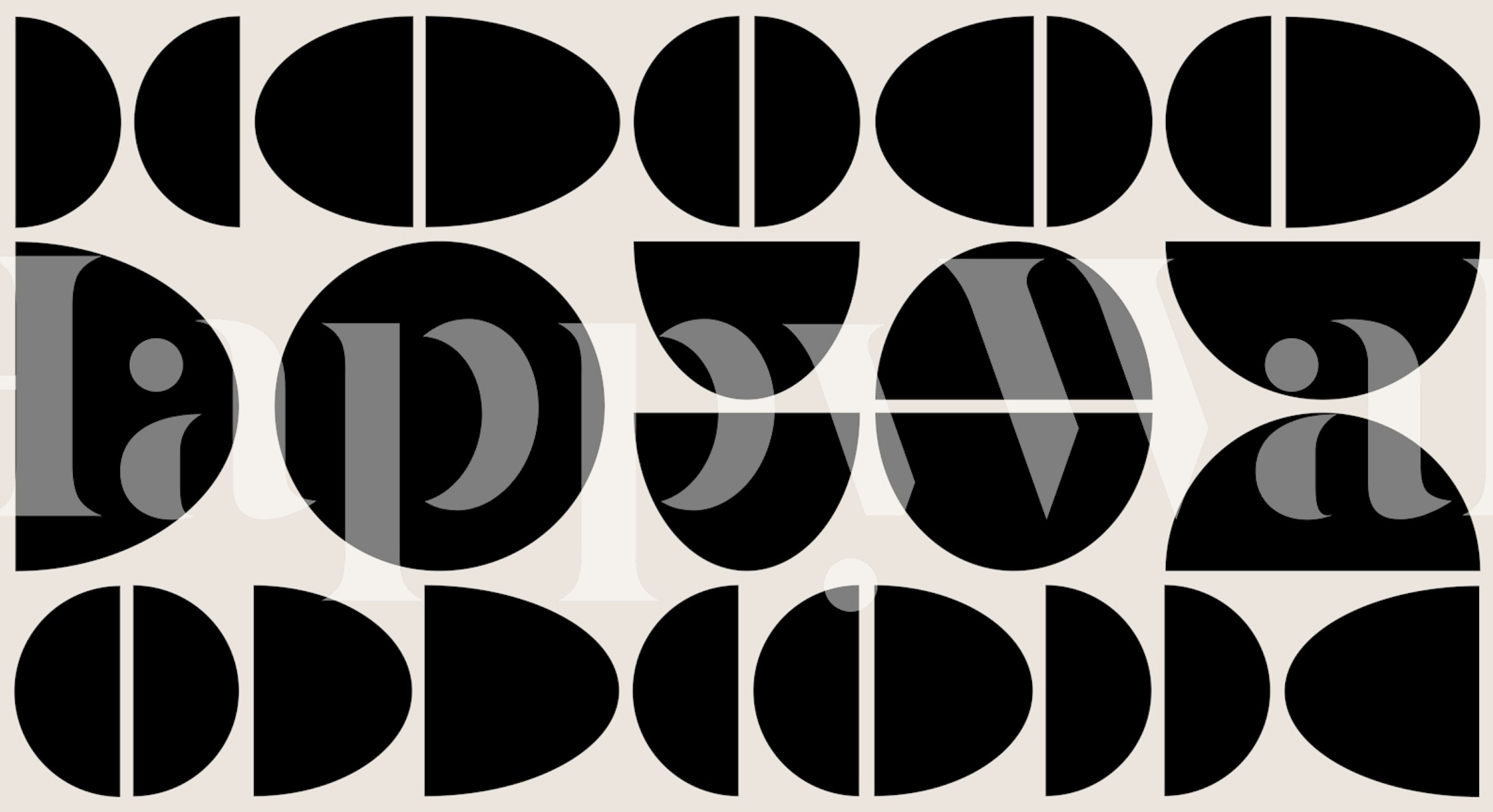 Ταπετσαρία με μοτίβο βότσαλων και κύκλων Bauhaus