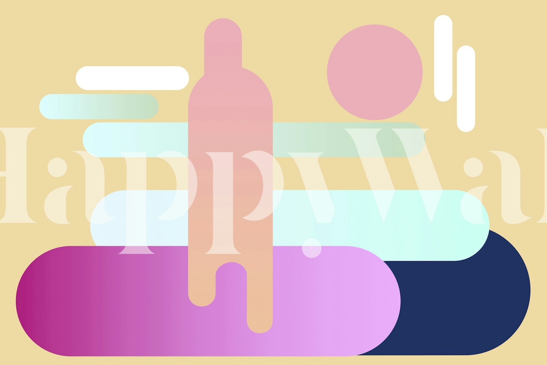 papel pintado 90s Color Block Geometry en una habitación