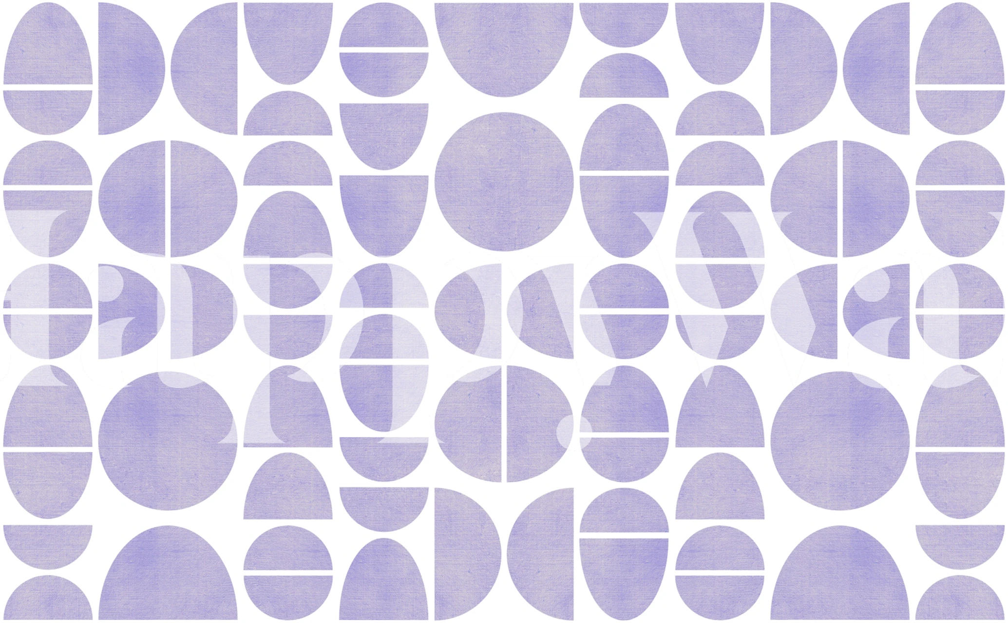 Lavender Bauhaus Organic Geo tapetti huoneessa