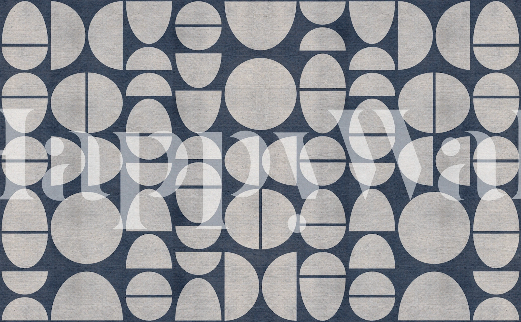 Geometric circles and shapes in blue and gray wallpaper