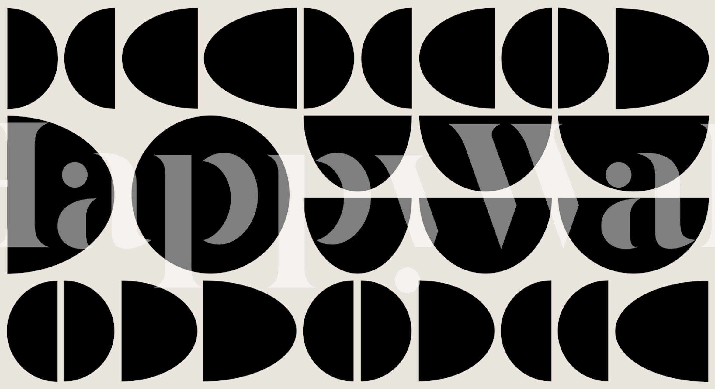 Geometric Bauhaus-inspired wallpaper in a room