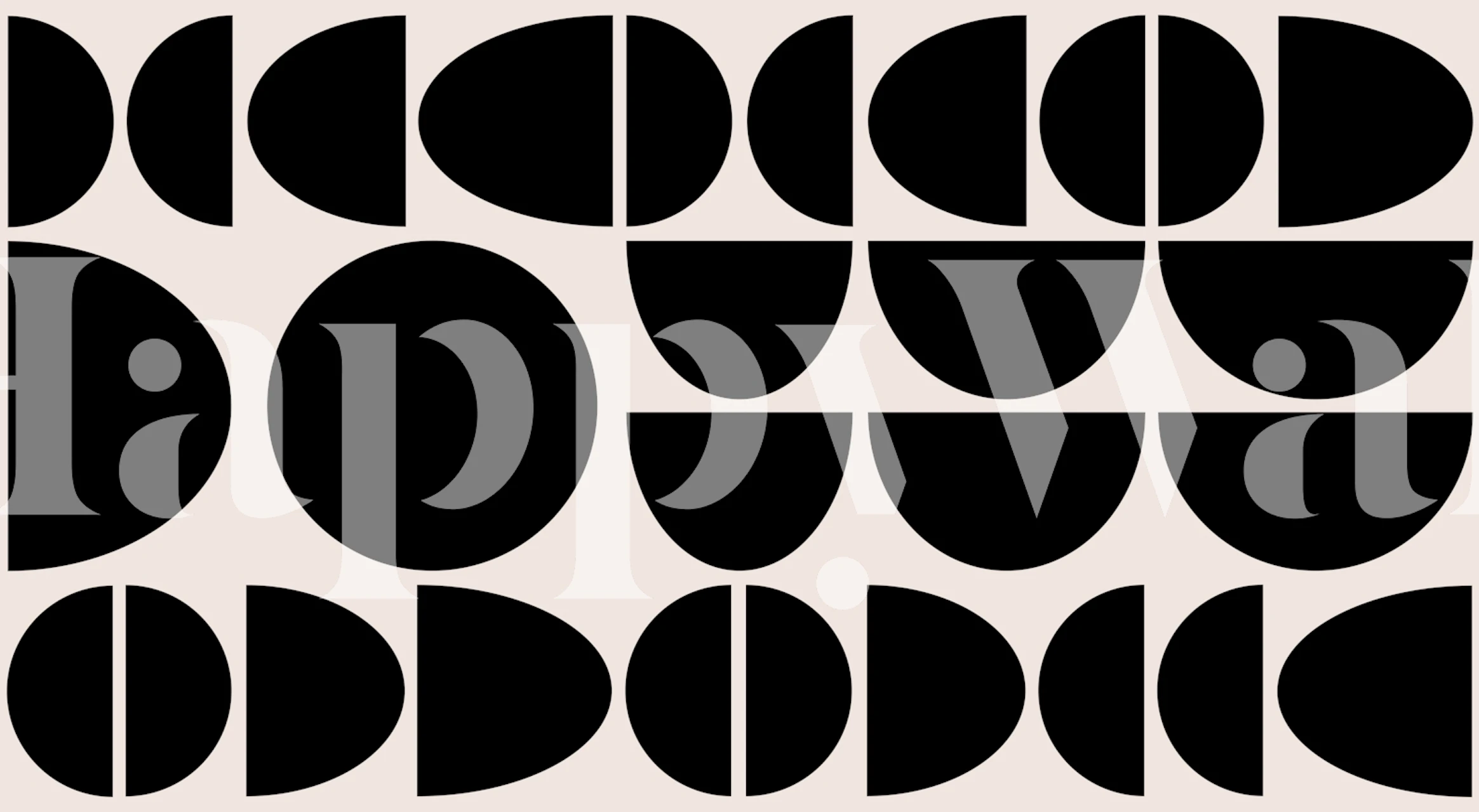 Geometrische Tapete inspiriert von Simple Pebble Circle Arch Bauhaus in einem Raum