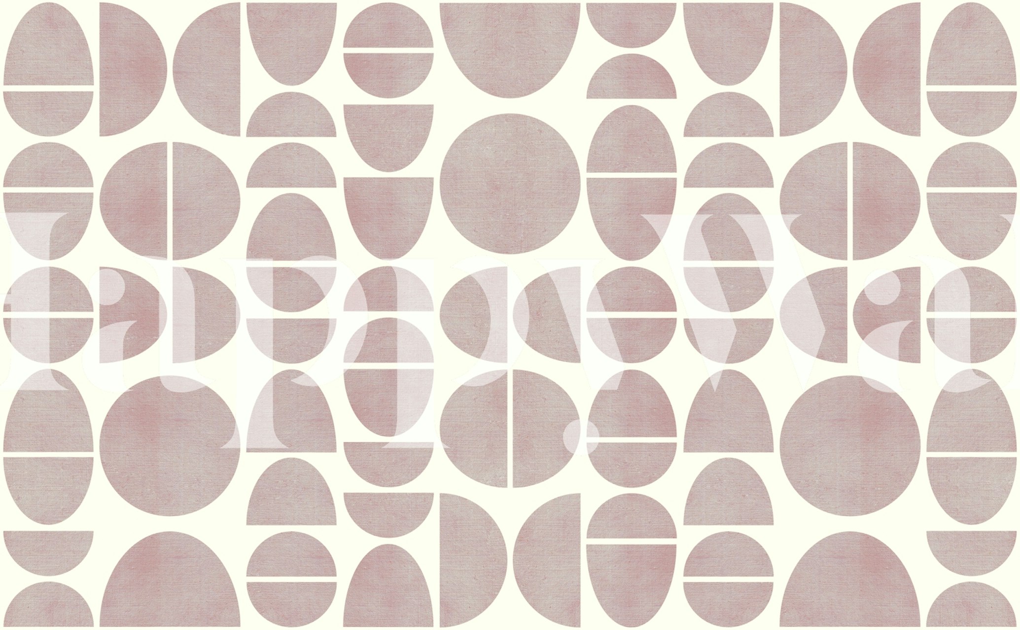 Geometric patterns in soft pink hues on a cream background wallpaper