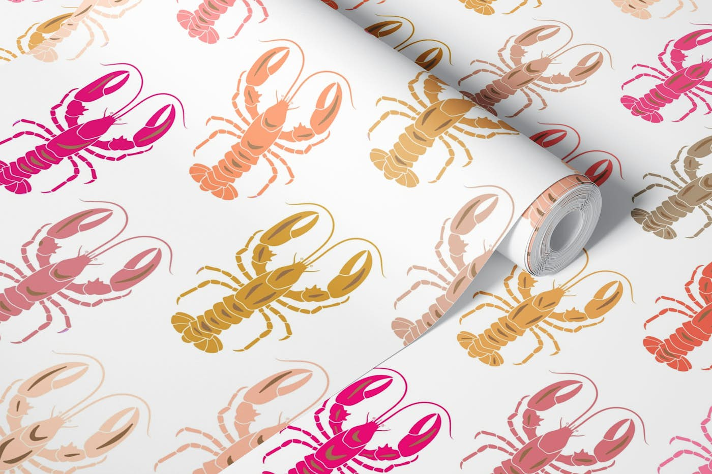 Lobsters in Warm Colors wallpaper roll