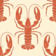 Orange Lobsters on peach