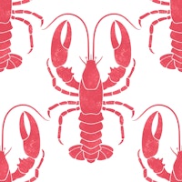 Red Lobsters on white behang