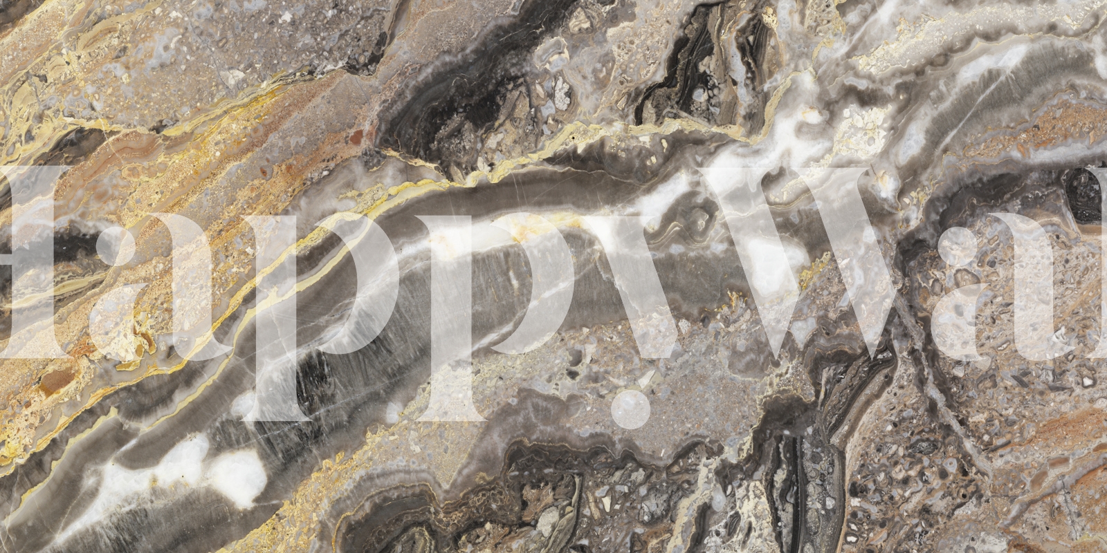 Golden gray natural marble stone wallpaper in a room