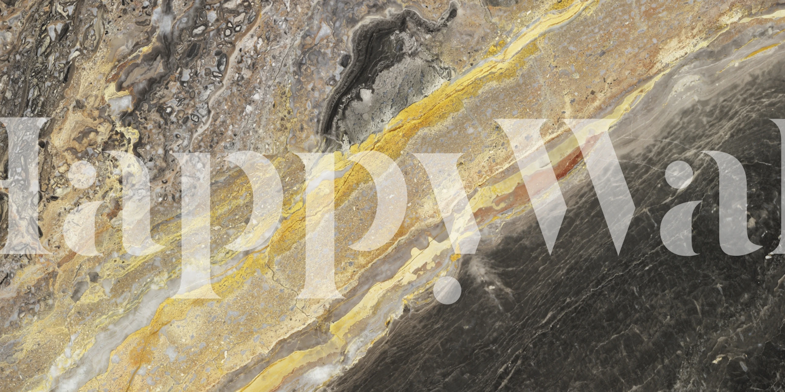 Golden and gray marble pattern with textured design wallpaper