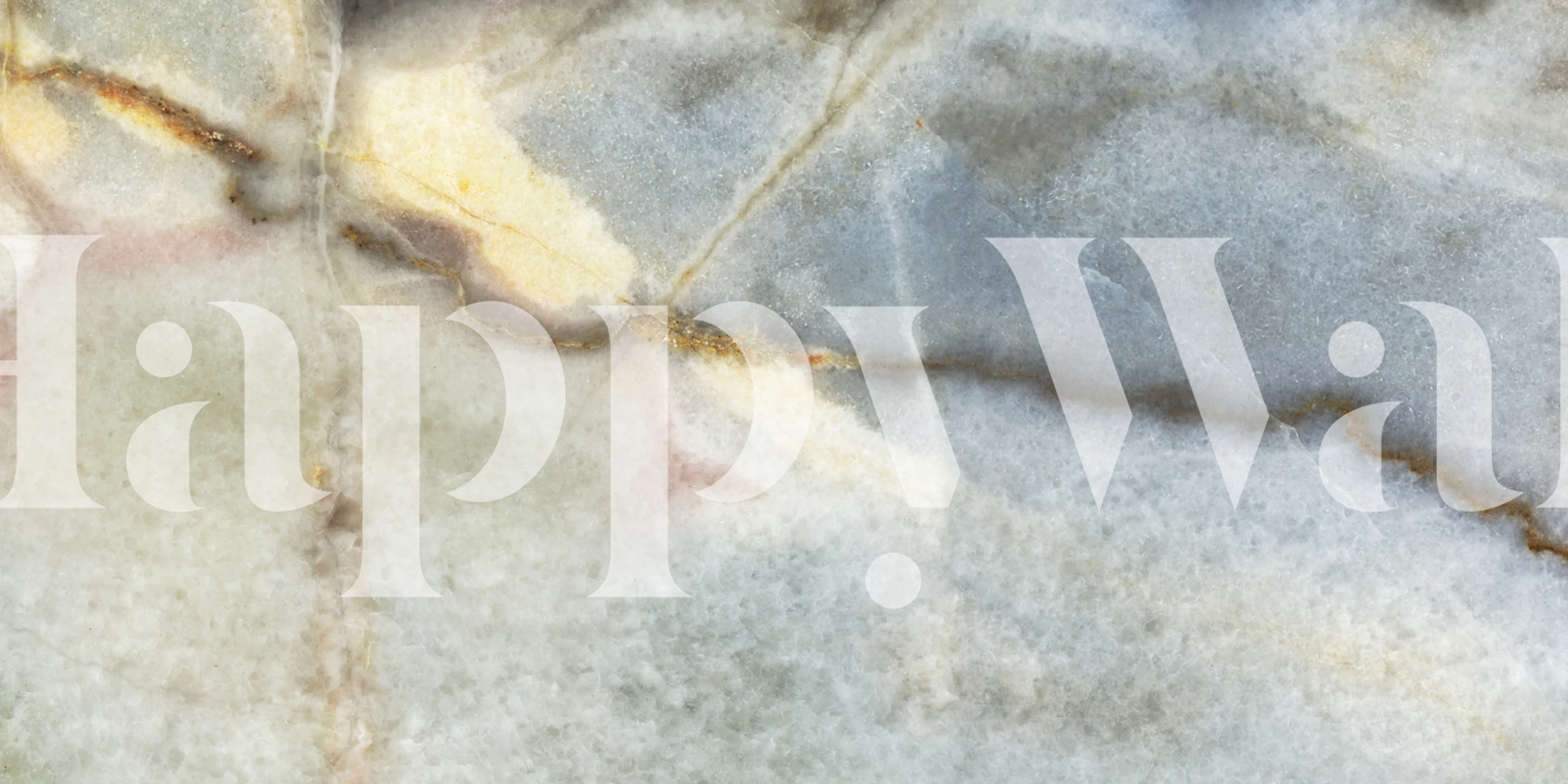 Marble Texture Golden Look Abstract Wallpaper w pokoju