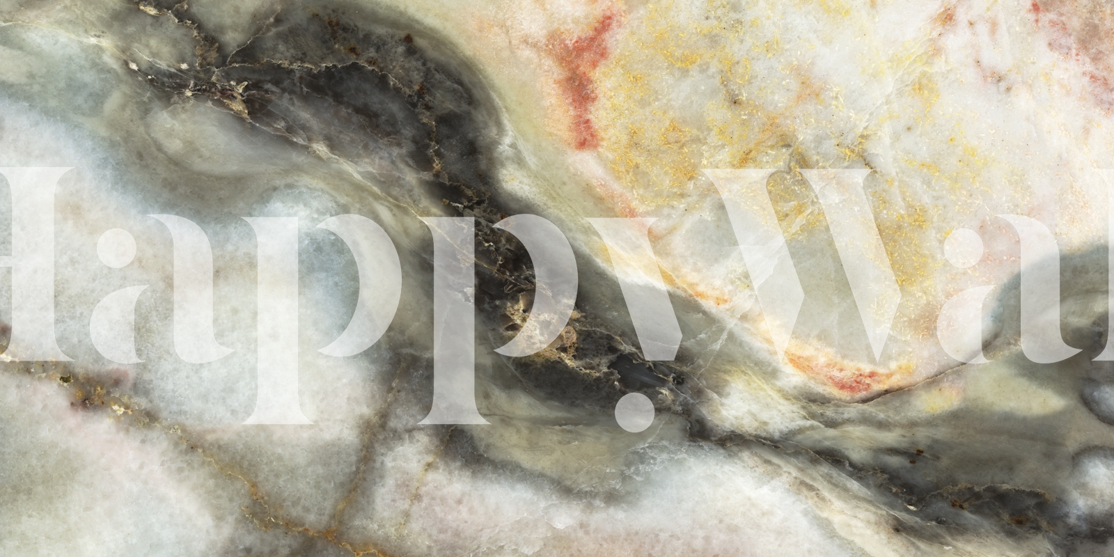 Marble texture wallpaper with golden accents