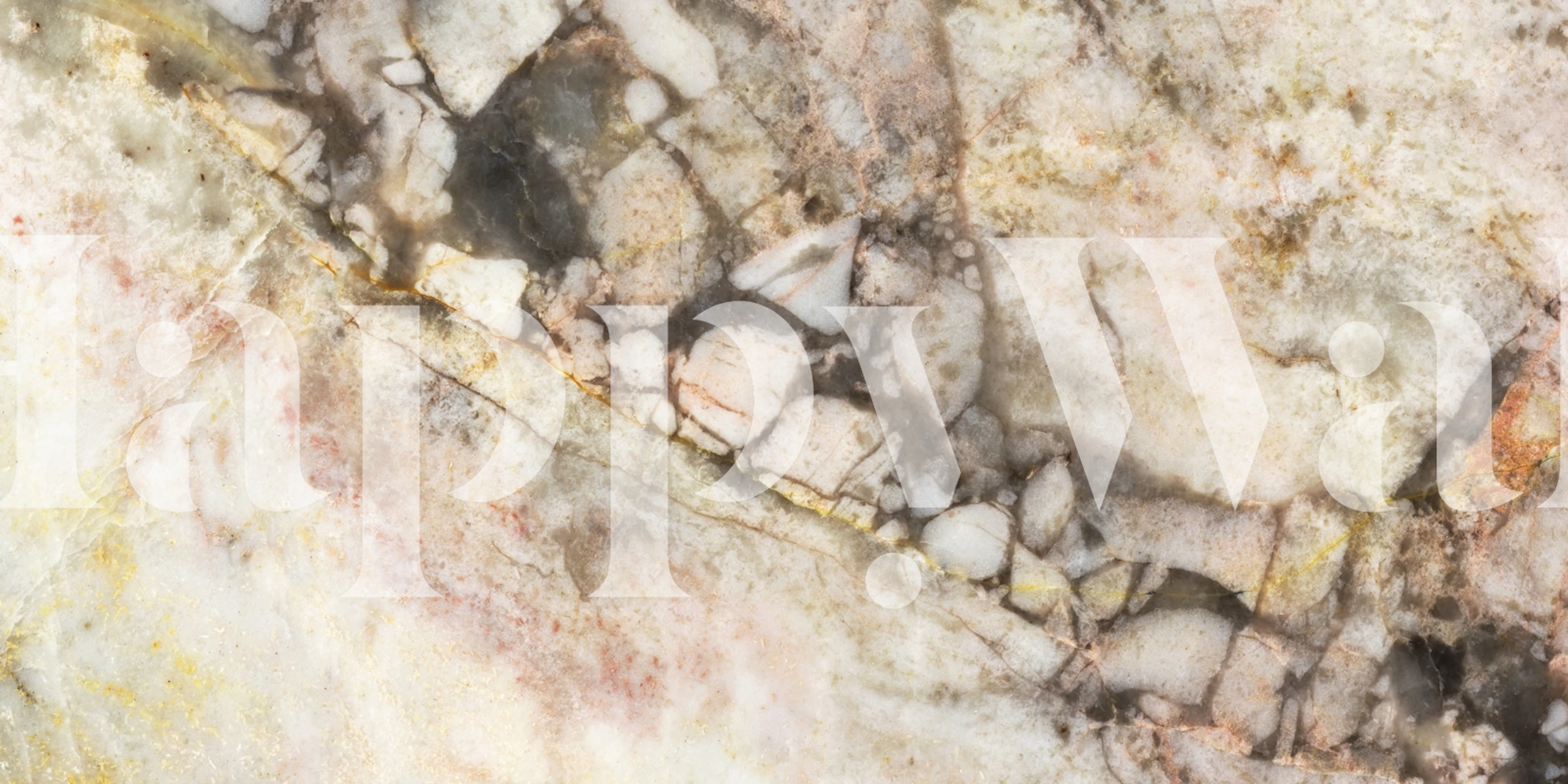 Marble Texture Golden Look Abstract Wallpaper in einem Raum