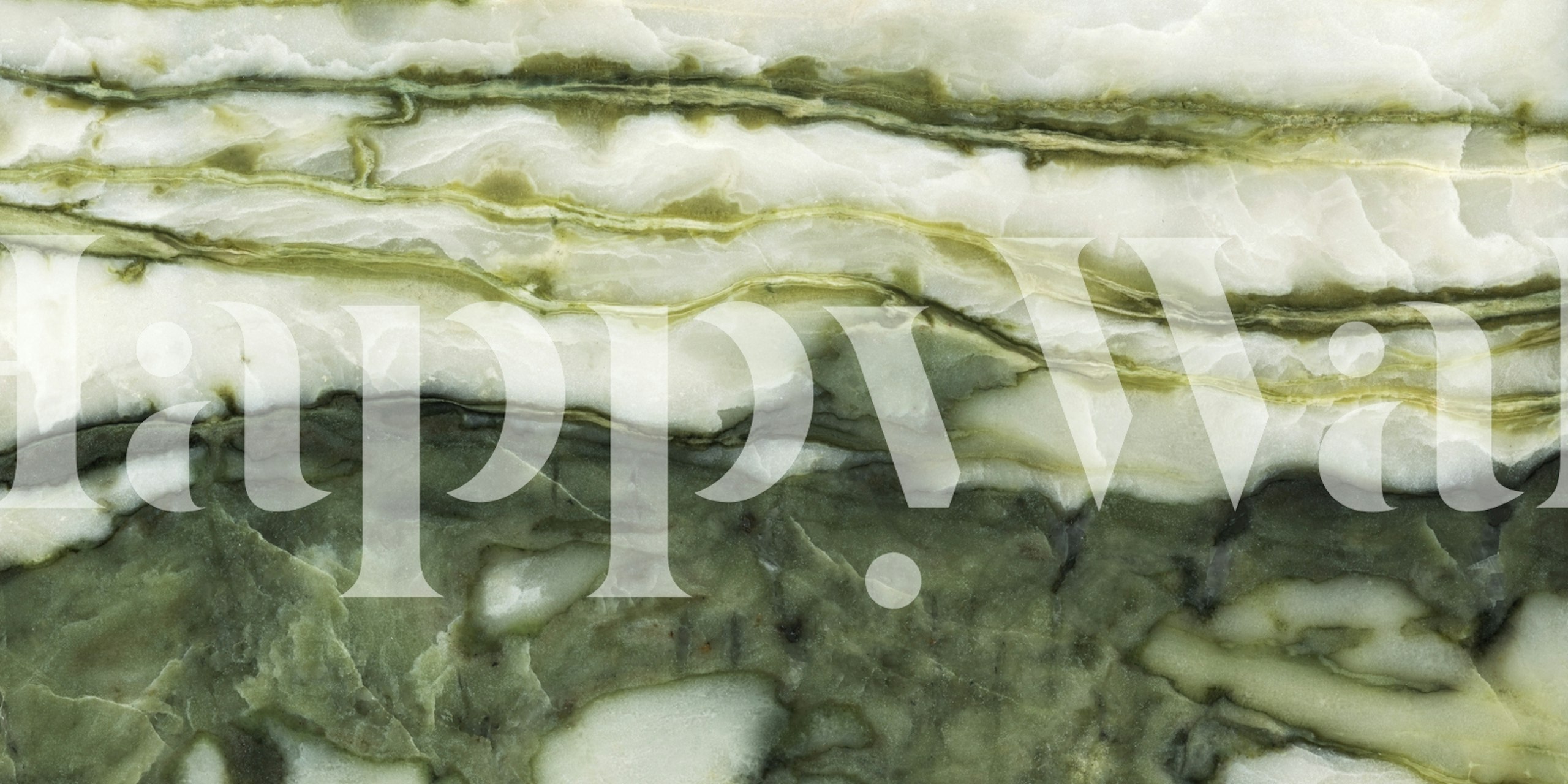 Green natural stone wallpaper in a room