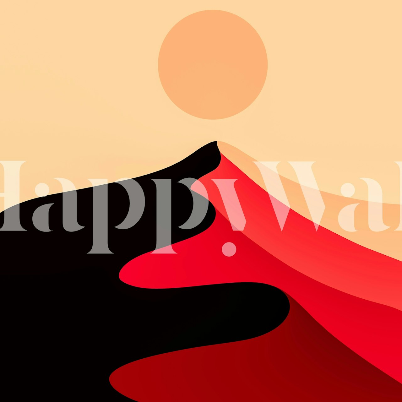 Red sand peak tapet i ett modernt rum