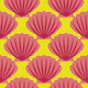 Pink seashell on bold yellow - small scale