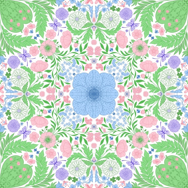 Retro garden party wallpaper 2