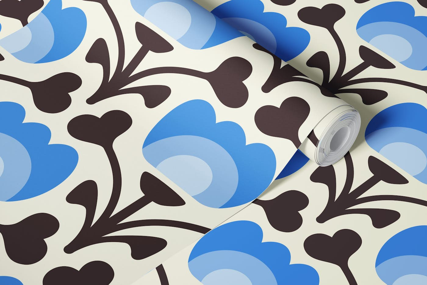 Playful retro flowers / 3081A wallpaper roll