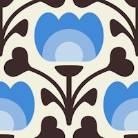 Playful retro flowers / 3081A tapete