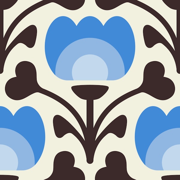 Playful retro flowers / 3081A