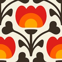 Playful retro flowers / 3081B tapete