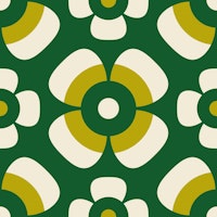 Retro daisies, green / 3082B papiers peint