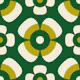 Retro daisies, green / 3082B