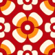 Retro daisies, red / 3082C