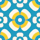 Retro daisies, blue / 3082D