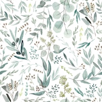 Eucalyptus Leaves Boho Pattern tapet