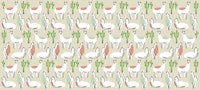 Happy Llama Pattern Light Sage Green carta da parati