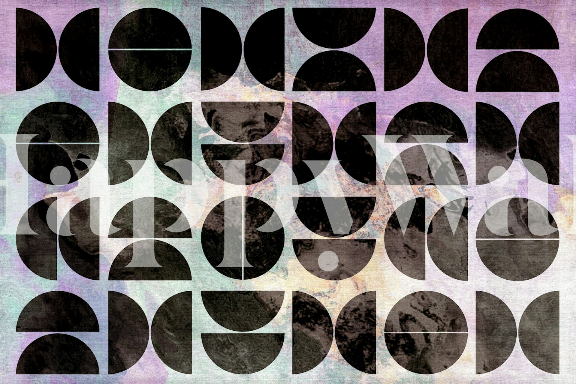 Design de papel de parede Modern Bauhaus Grunge Pattern