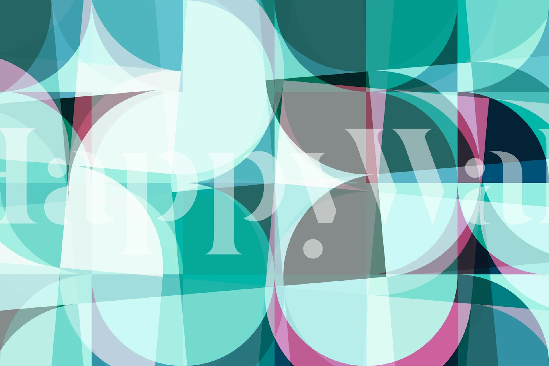 Geometric shapes in teal, pink, and white wallpaper