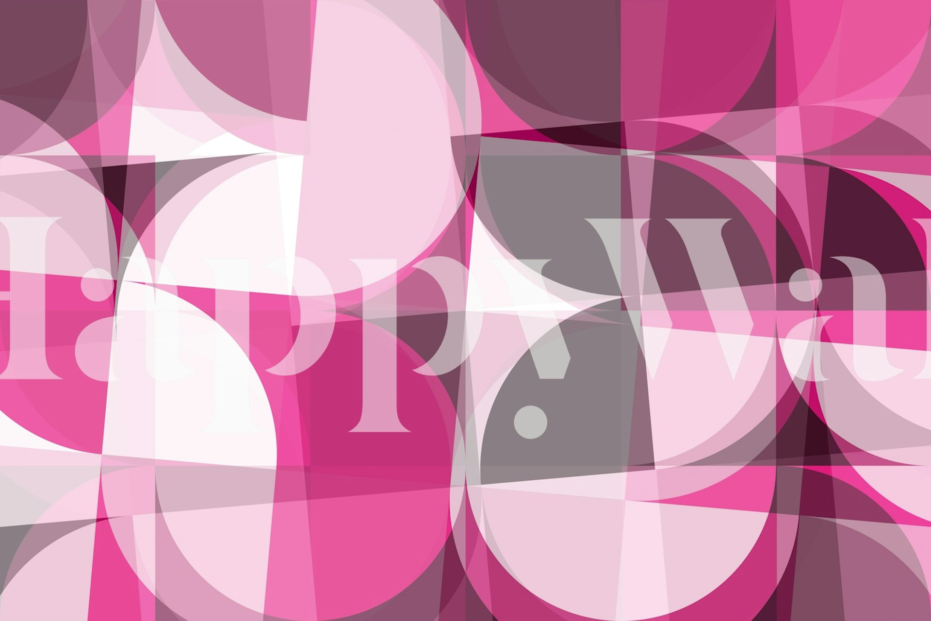 Αφηρημένο τοιχογραφία Groovy Bauhaus Pattern με μείγμα ροζ και γκρίζων σχημάτων