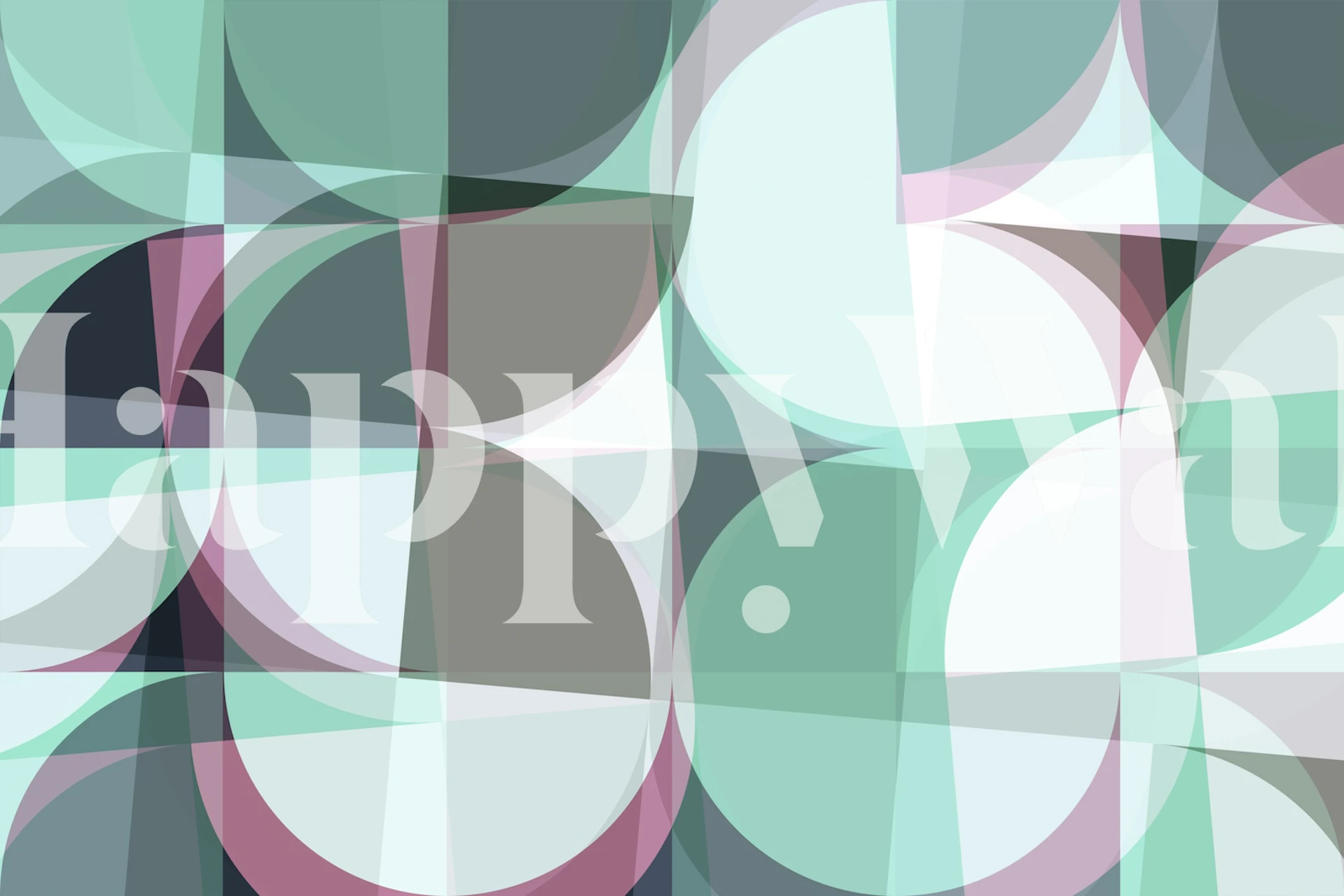 Geometric shapes in soft green and muted tones wallpaper