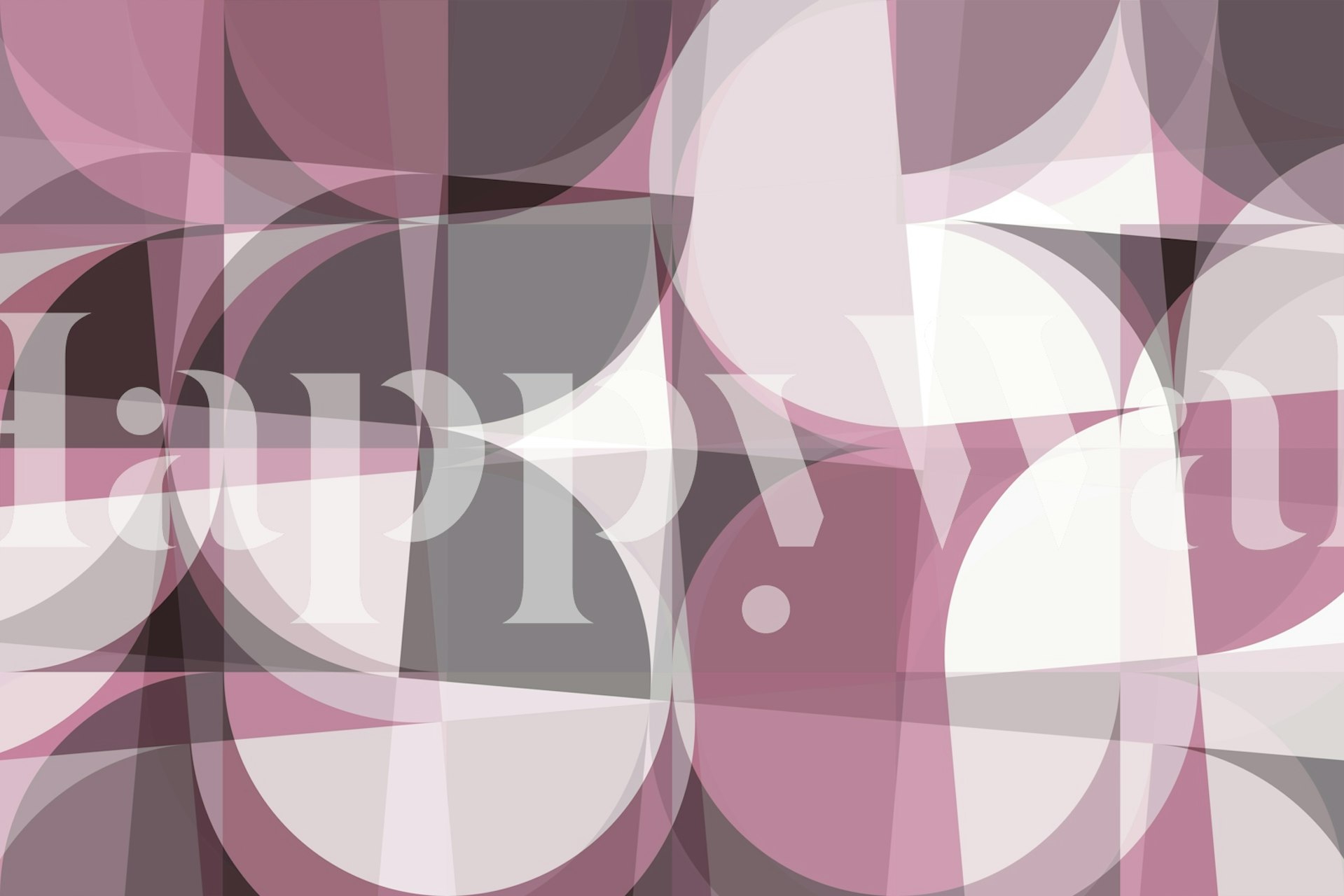 Soft Pink Bauhaus Abstraction wallpaper in a room